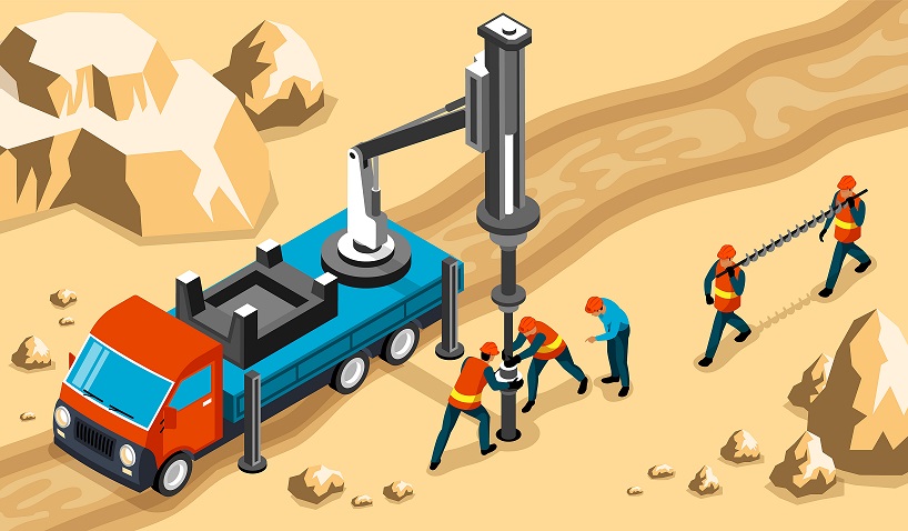Redsea Boreholes drilling team at work